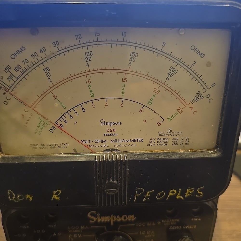 Simpson 260 Series 6 Multimeter Volt Ohm Meter Box#10 - Tested to Work